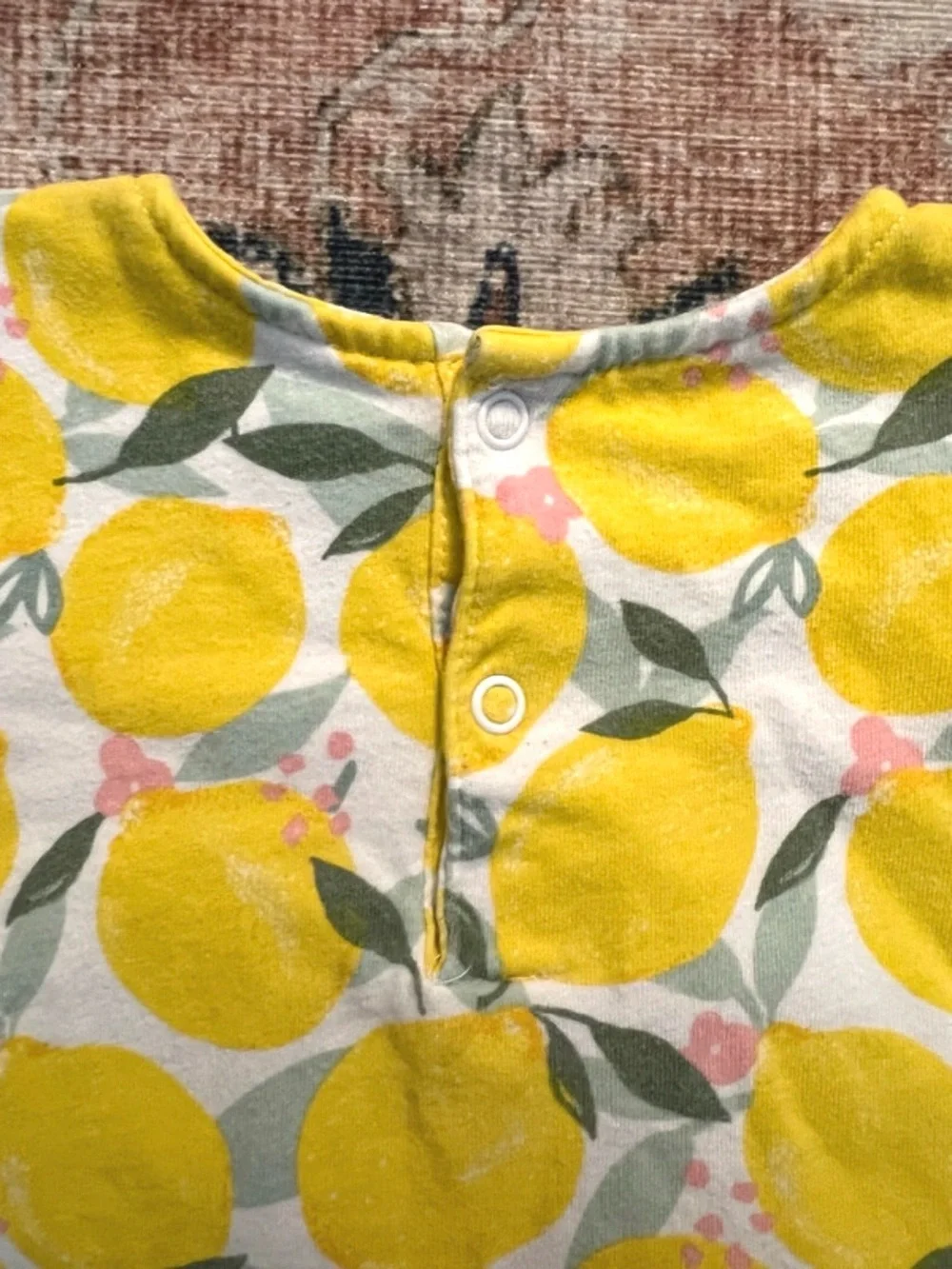 🍄3/$15 Just One You by Carter’s Lemon Print Skirted Romper 9M Yellow Citrus